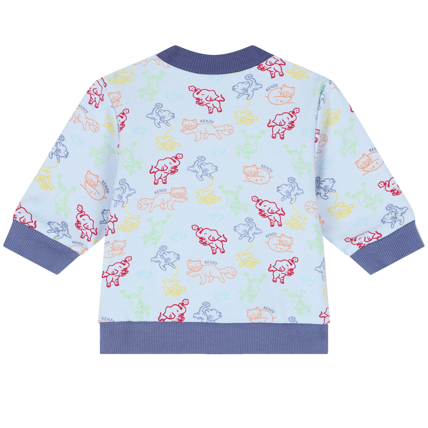 Baby Boys Blue Logo & Animals Reversible Tracksuit, 1, hi-res